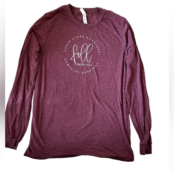 Custom Fall Sweet Fall Long Sleeve T Shirt | Bella Canvas Medium - Picture 1 of 2